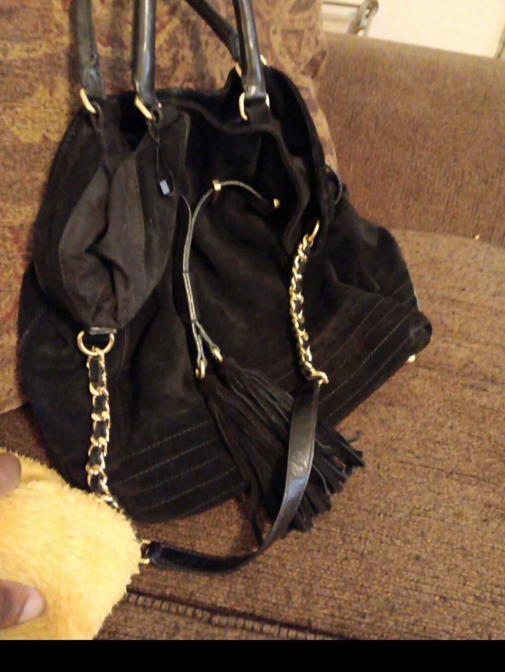 Black suede purse womens unbranded